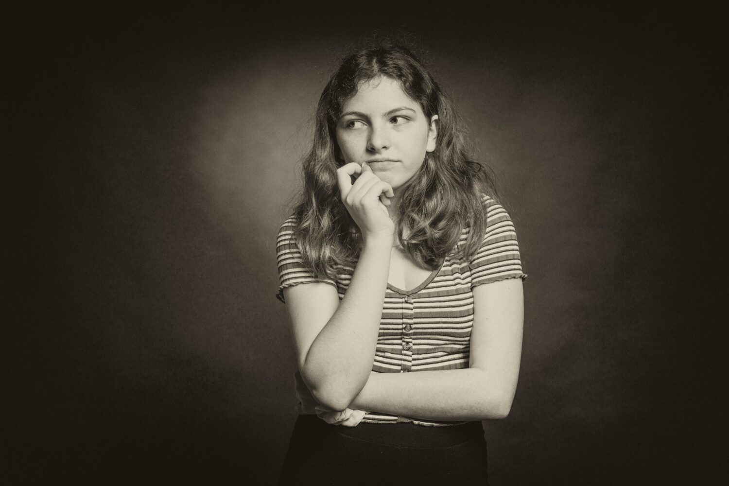 Student in a grey t-shirt.