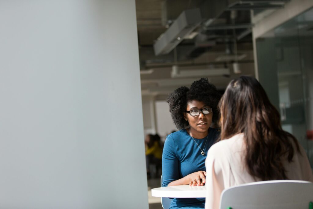 Students in an interview